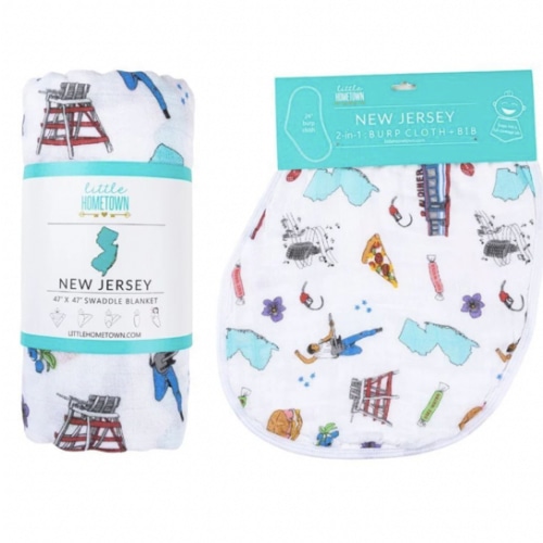 Gift Set: NJ Baby Muslin Swaddle Blanket & Burp Cloth Combo – Little Hometown