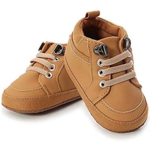 RVROVIC Baby Boys Girls Anti-Slip Sneakers Soft Ankle Boots Toddler First Walkers Newborn Crib Shoes