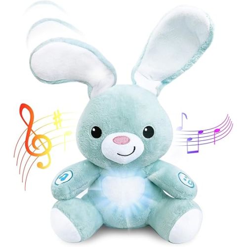 BabyBibi Easter Bunny Stuffed Animal - Interactive Soft Plush Peekaboo Bunny, 16" Tall - Peek a Boo Easter Toy for Ages 6 Months to 5 Year Old