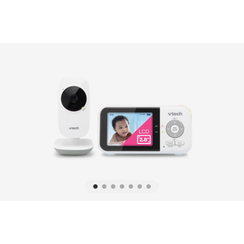 VTech VM819 Baby Monitor with Camera and Audio, 2.8” Screen Portable Baby Camera, Night Vision, 2-Way Audio, Temperature Sensor and Lullabies, Secure Transmission No WiFi, Ideal for Baby/Elderly/Pet