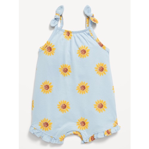 Sleeveless Tie-Knot Graphic One-Piece Romper for Baby | Old Navy
