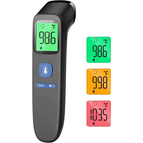 ANMEATE No-Touch Forehead Thermometer for Adults, Infrared Digital Thermometer for Kids, Touchless Baby Thermometer, Accurate Reading with Large Display, Mute Mode, Memory Recall, Fever Alarm