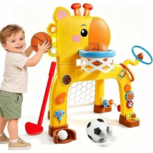 Marstone Toddler Ball Playset Basketball Soccer Golf Ring Toss 1-3 Year Old