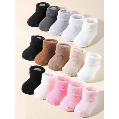 5 Pairs Baby Thick Wool Blend Socks, Random Colors. These Warm Socks Are Suitable For Autumn And Winter Seasons, For Both Baby Boys And Girls. They Are Thicker Design. With Thick And Warm Lining, They Are An Ideal Choice For Babies In Autumn And Winter. |