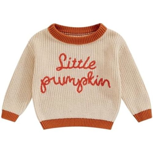 Baby Pumpkin Outfit Newborn Infant Boy Girl Cute Long Sleeve Knit Oversized Sweater Toddler Halloween Clothes