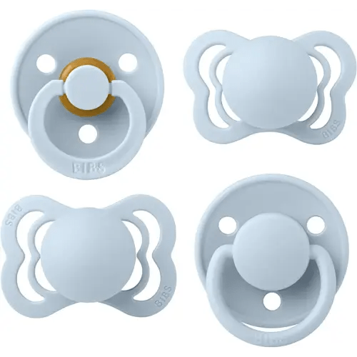 BIBS Pacifiers – Try-it Collection | Includes Colour, De Lux, Couture and Supreme Pacifiers | BPA-Free Natural Rubber & Silicone | Made in Denmark | Baby Blue | 0 to 6 Months…