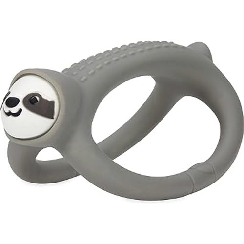 Nuby 100% Silicone Loopals Easy Grip Loopy Legs Teether: 3M+,Sloth Character