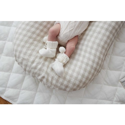Baby Lounger - Natural Gingham