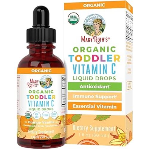 MaryRuth Organics Toddler Vitamin C Drops | USDA Organic Vitamin C Liquid Drops for Toddler | Ages 1-3 Years | Vitamin for Immune Support & Overall Health | Vegan | Non-GMO | Gluten Free | 30 Servings