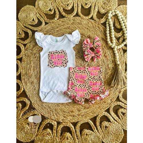 Mamas Girl Ruffle Bummies | Mamas Girl Shredded Piggies | Mothers Day Bummies | Bummies & Bow Set