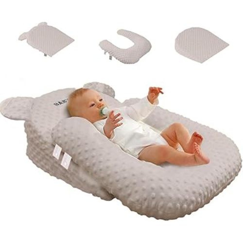 Nursing Pillow, Breastfeeding Pillows, Infant Feeding Support Pillow Multi-Functional & Portable Support Cushion for Travel (Grey, One Size)