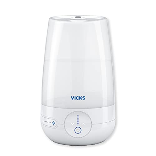 Vicks FilterFree Plus Cool Mist Plus Humidifier (VUL565), Medium Room –Filter-Free Cool Mist Humidifier for Baby, Kids and Adult Rooms, Works with Vicks VapoPads