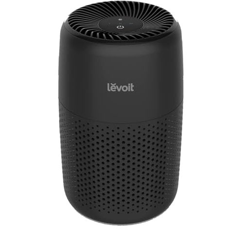 LEVOIT Air Purifiers for Bedroom Home, 3-in-1 Filter Cleaner with Fragrance Sponge for Better Sleep, Filters Smoke, Allergies, Pet Dander, Odor, Dust, Office, Desktop, Portable, Core Mini-P, Black