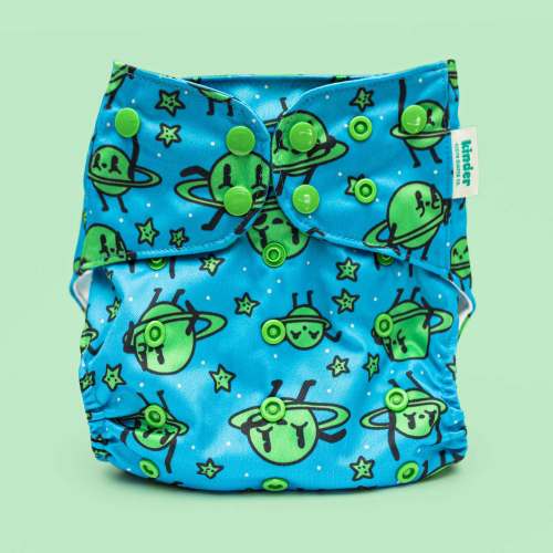 Space and Sky: Essentials Pocket Cloth Diaper with Athletic Wicking Jersey, Grows with your Baby