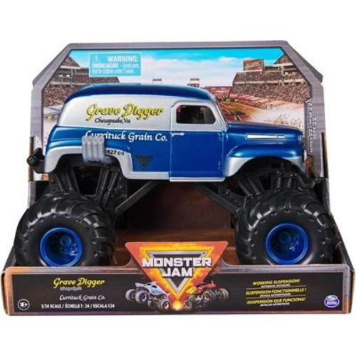 Monster Jam, Official Grave Digger Monster Truck, Currituck Grain Co Collector Die-Cast Vehicle, 1:24 Scale