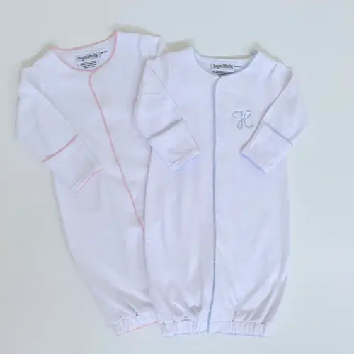 Picot Trim Gown with snaps