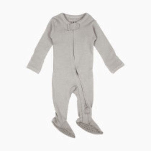L'ovedbaby Organic 2-Way Zipper Footie - Light Gray, 0-3 M