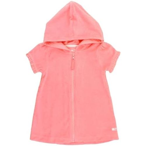 RuffleButts Girls Terry Knit Full-Zip Swim Cover-Up Dress