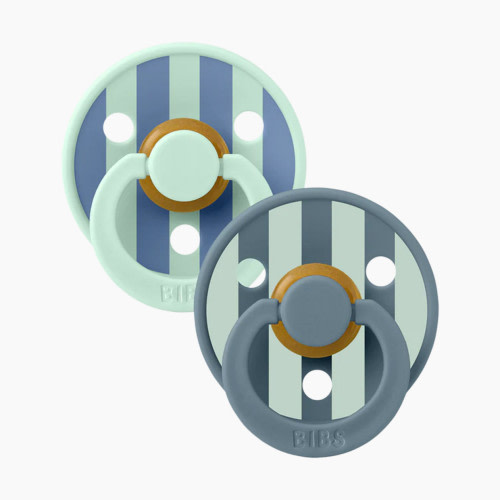 BIBS Studio Block Colour Natural Rubber Pacificier (2 Pack) - Nordic Mint Petrol, Size 1