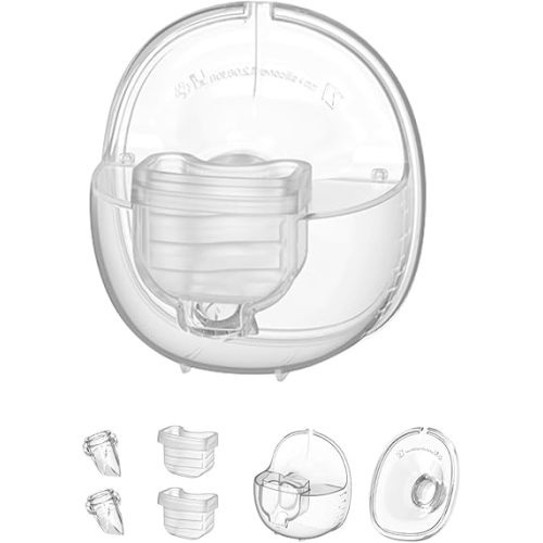Wearable Breast Pump Accessories, Replacement Pump Parts Flange 27mm, Duckbill Valve, Silicone Diaphragm, Milk Collector Cup Compatible with MOMMED S18 S21