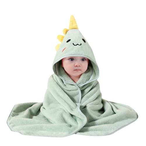 AOMPMSDX Baby Bath Towel Hooded Cartoon Bathrobe Soft Coral Towel For Boy Girl Shower 31.5 X 31.5 Inches