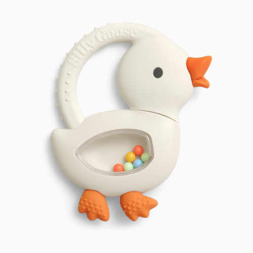 Itzy Ritzy Bitzy Shake Goose Teether - White