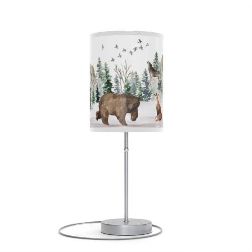 Woodland Lamp, Wolf Deer bear and fox Lamp, Woodland Baby Room decor, Kids room lamp, Bedside lamp, Boy nursery lamp, Forest Lamp - EnF