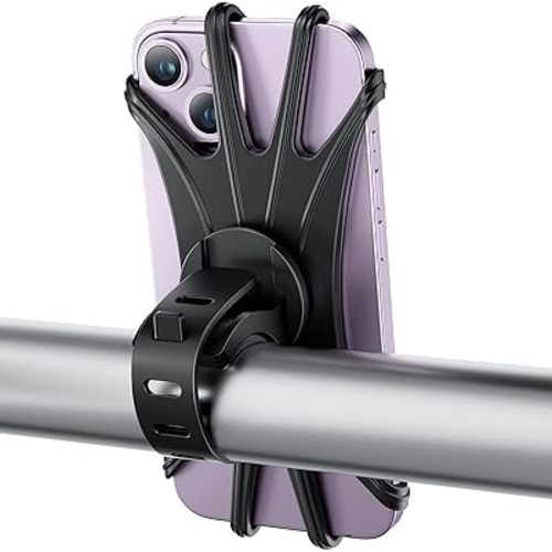 VUP Bike Phone Mount, Universal Bike Cell Phone Holder, 360° Rotatable, Silicone Bicycle Phone Mount Compatible with iPhone 16/15/14/Pro Max/Pro/mini/12/11/Xs/Max/Xr/X/7/8/Plus, 4.0''~6.7'' Cellphones