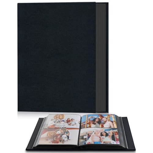 Popotop Photo Album 4x6 200 Pockets for Wedding Gifts,Linen Hardcover Picture Albums for Family Anniversary Baby Vacation Pictures