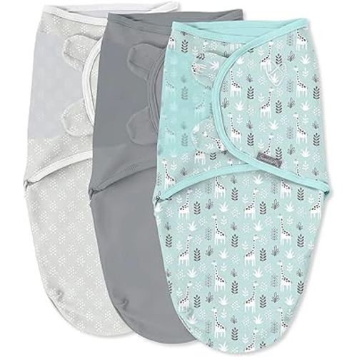 SwaddleMe by Ingenuity Original Swaddle - Size Small/Medium, 0-3 Months, 3-Pack (Our Tall Friends)