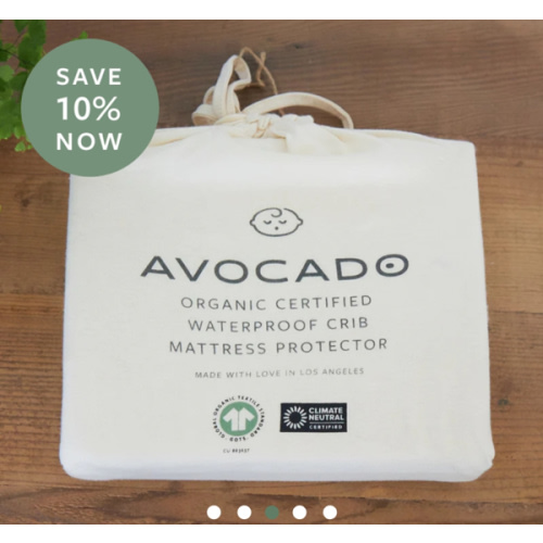 Organic Waterproof Crib Protector Pad | Avocado Green Mattress