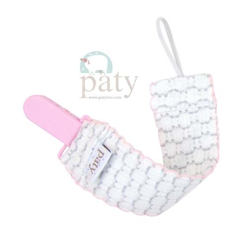 Paty Knit Pacifier Clip, Pinstripe #389