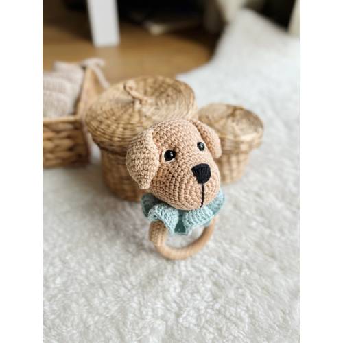 Crochet Rattle, Cute Labrador Rattle, Labrador Retriever Toy, Baby Shower Gift, Christening Gift, New Baby Gift, New Mom Gift, dog rattle