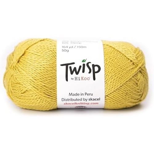 Twisp Yarn, Soft Yarn Skein for Knitting, Crocheting, and Crafts, Pima Cotton, Bamboo Viscose and Hemp, 164 Yards, #6005 - Daffodil