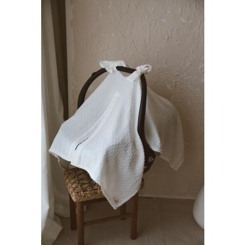 Cotton Muslin Baby Stroller Cover ,Baby Car Seat Canopy , Cotton Baby Stroller Cover ,Baby Shower Gift, Baby Car Seat Cover with Bow Accents