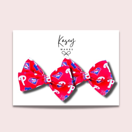 PHILLIES Inspired HAIR BOW | Philadelphia | Phillies Hair Bows | Philly Infant Headbands | Philadelphia Baseball Inspired Toddler Bows