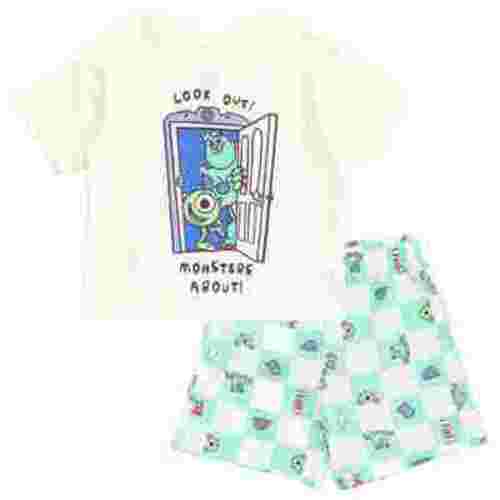 Disney Pixar Monsters Inc. Mike Sully Waffle Knit T-Shirt and Shorts Outfit Set Newborn to Little Kid