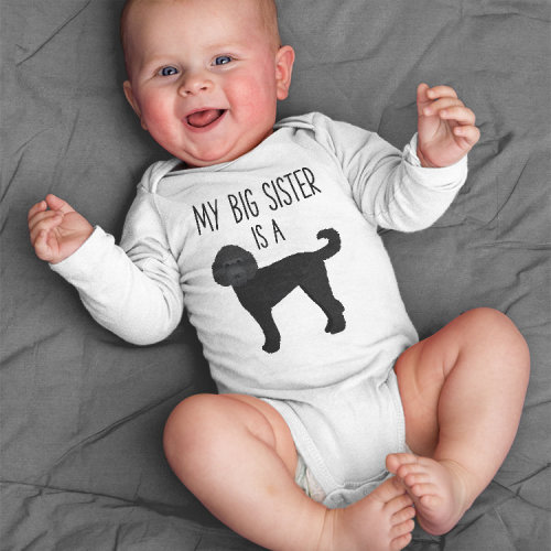 My Big Brother / Sister is a Labradoodle Long Sleeve Baby Bodysuit, Black Doodle Baby Boy Baby Girl Clothes, Dog Romper Baby Shower Gift
