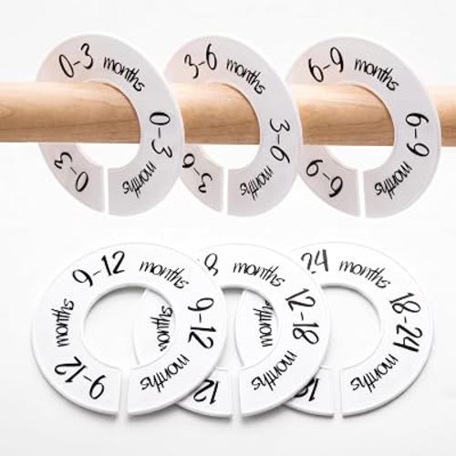 Pro Goleem Baby Closet Dividers Unisex Baby Closet Organizer for Nursery Baby Clothes Size Age Dividers Fits 1.5" Rod 6 PCS