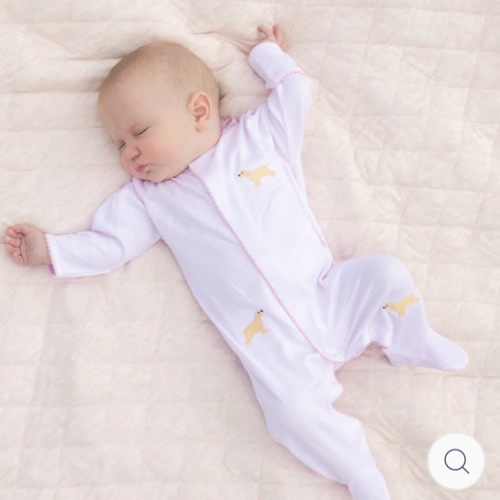 Goldie The Retriever Embroidered Footed Romper