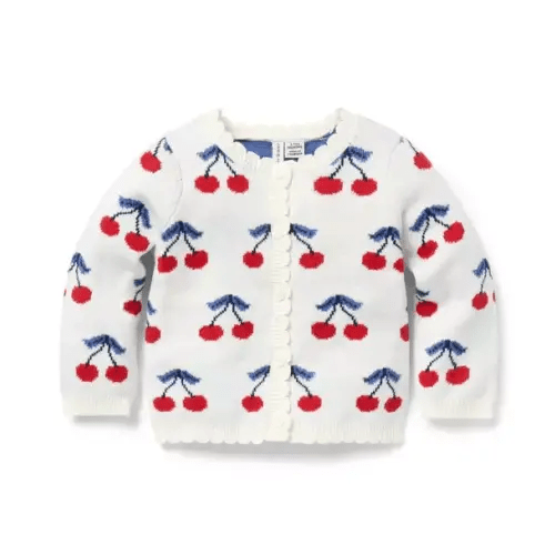 White Cherry Baby Cherry Cardigan by Janie and Jack
