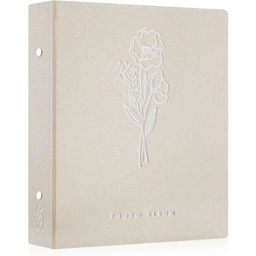 Lanpn Photo Album 4x6 400 Pockets, Linen Photo Albums Holds 400 Vertical Pictures Only Beige