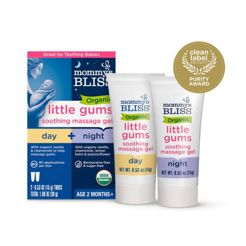 Mommy's Bliss Baby Gum Massage Organic Gel, Day and Night, 2+ Months, 1.06 oz 2 Pack
