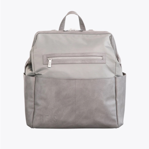 BÉIS 'The Backpack Diaper Bag' in Grey - Chic Diaper Backpack