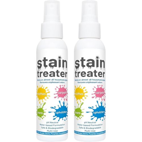 Two Pack Stain Remover Spray, Messy Eater Stain Treater Spray, Fabric Stain Remover For Spots On Clothes, Underwear, Carpets, Linens, 4oz Stain Remover
