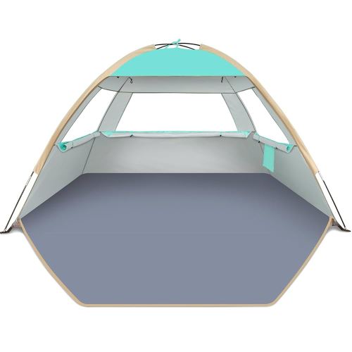 Gorich Beach Tent Sun Shelter for 3/4-5/6-7/8-10 Person with UPF 50＋ UV Protection, Lightweight & Easy Setup Beach Shade Canopy, Portable Beach Shade Tent Beach Cabana