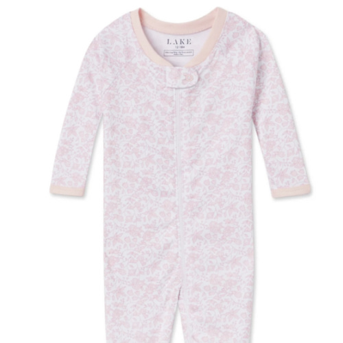 LAKE | Baby | Pima Cotton Pajamas | English Rose Stripe Baby Sleeper