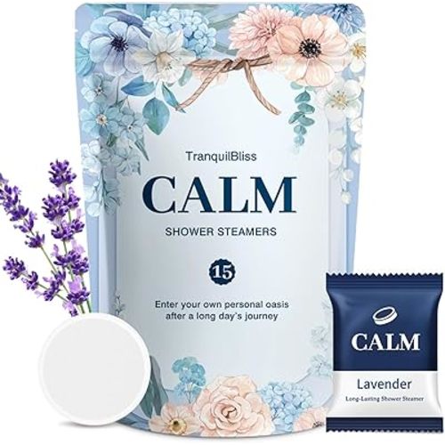 Shower Steamers-15 Pack Shower Bombs with Lavender Scent, Self-Care Presents for Women Who Have Everything, Relaxation Birthday Presents for Women, Valentines Day Presents for Her