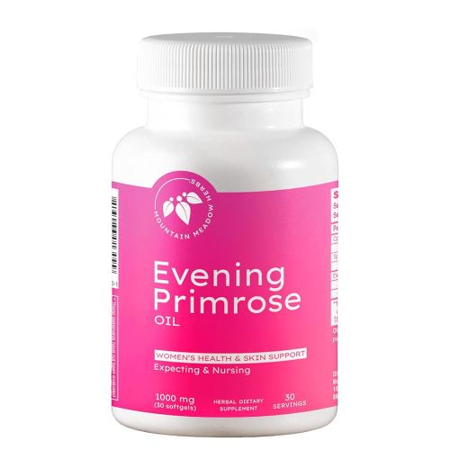Mountain Meadow Herbs Evening Primrose Oil 1,000mg – Omega-6 Fatty Acids for Women’s Health, Supports Clear Skin & Hormonal Balance, Gluten-Free, Easy-to-Take Softgels (30 Count)