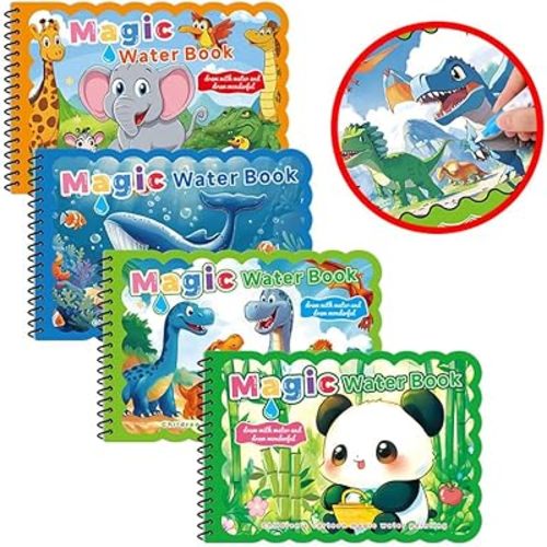 Baiyigs Water Coloring Book for Toddlers 3-5, Water Painting Drawing Book for Educational Learning Kits Gifts, Best Birthday Gifts